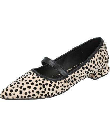 AZAREY 578K116 BALLERINA STAMPA ANIMALIER CON CINTURINO NERO BEIGE BEIGE