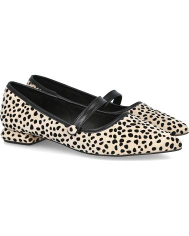 AZAREY 578K116 BALLERINA STAMPA ANIMALIER CON CINTURINO NERO BEIGE BEIGE