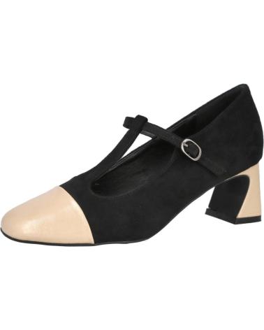 AZAREY 562K248 - BICOLORE NOIR ET BEIGE À TALON BLOC ET BRIDE EN T NEGRO