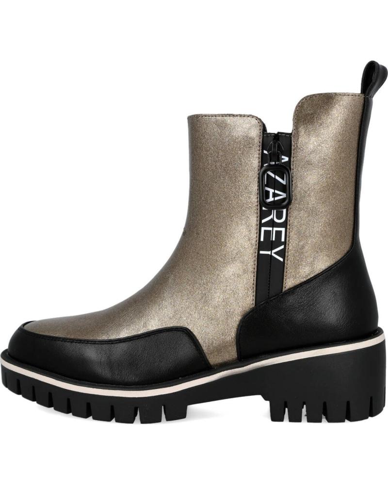 AZAREY 462K496 - STIVALETTO CHELSEA SPORT ORO METALLIZZATO CON SUOLA CARRARMATO ORO