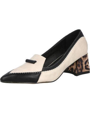 AZAREY 578K380 - ZWEIFARBIGER PUMPS EIS UND SCHWARZ MIT ANIMAL-PRINT ABSATZ NEGRO
