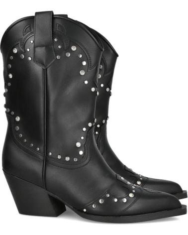 STIVALI COWBOY CORINA M5900 NERI CON BORCHIE NEGRO