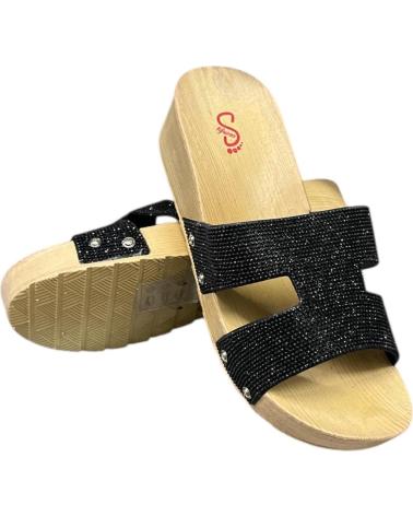 CALZADOMANIA CHANCLA CUNA PALA BRILLO NEGRO