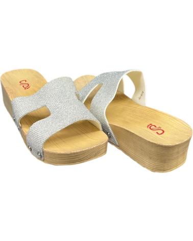 CALZADOMANIA CHANCLA CUNA PALA BRILLO PLATA