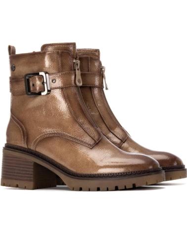 STIVALETTO XTI 144276 BEIGE CON FIBBIE E SUOLA CARRARMATO BEIGE