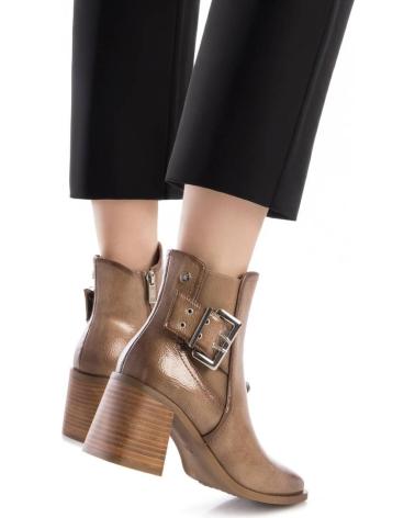STIVALETTI XTI 144315 BEIGE CON FIBBIA E TACCO BEIGE