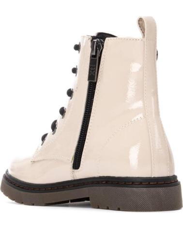 XTI 151327 BEIGE PATENT COMBAT BOOTS WITH LACES AND SIDE ZIP BEIGE