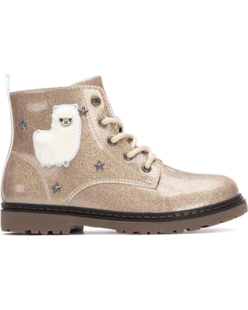 XTI GLITTER ANKLE BOOTS 151384 NUDE WITH LLAMA DECORATION NUDE