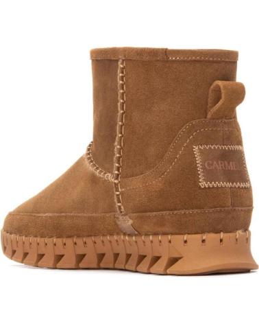 BOTTE CARMELA 162529 CAMEL EN DAIM AVEC SEMELLE CRANTÉE CAMEL
