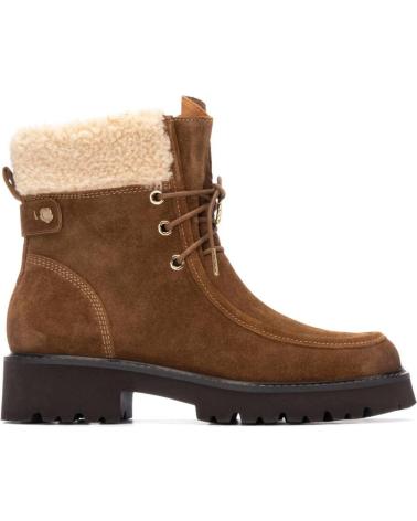 STIVALETTO CARMELA 162717 CAMEL CON FODERA IN PELLICCIA SINTETICA E LACCI CAMEL