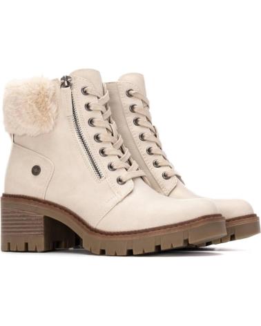 REFRESH STIEFELETTE 172911 BEIGE MIT ABSATZ UND FELLFUTTER BEIGE