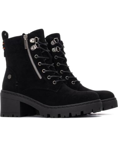 BOTINES REFRESH 173022 NEGROS CON CORDONES Y CREMALLERA NEGRO