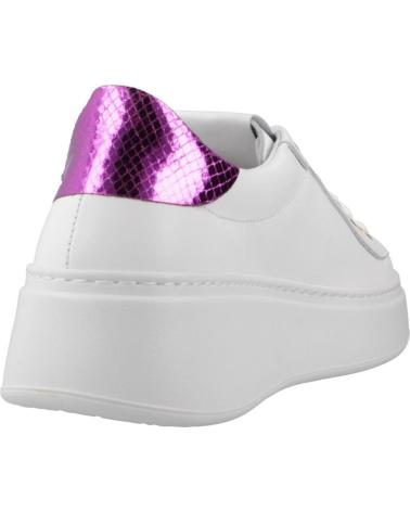 GIO PIA308A ZAPATILLAS DE PLATAFORMA BLANCAS CON DETALLE MORADO BIANCO