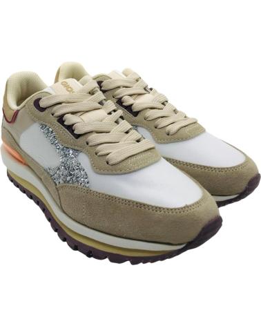 GIOSEPPO FOLEY 76378: SAPATILHA DESPORTIVA CASUAL BEGE COM DETALHES LARANJA BEIGE