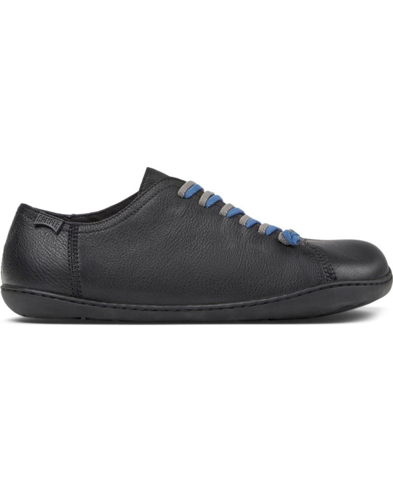 CAMPER PEU TWINS 17665 SCHWARZ - LEDERSNEAKER MIT ASYMMETRISCHEN SCHNÜRSENKELN NEGRO304