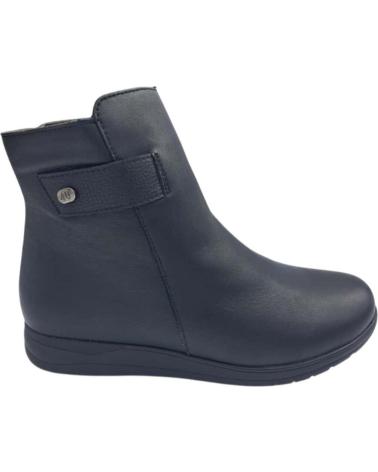 BOTÍN CALZADOMANIA DE PIEL PLANO CON VELCRO NEGRO NEGRO