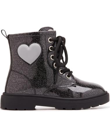 BOTAS MILITARES CON LUCES Y CORAZÓN CONGUITOS 313002 NEGRO NEGRO