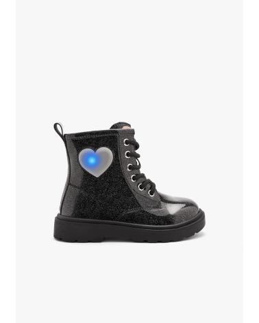 BOTAS MILITARES CON LUCES Y CORAZÓN CONGUITOS 313002 NEGRO NEGRO