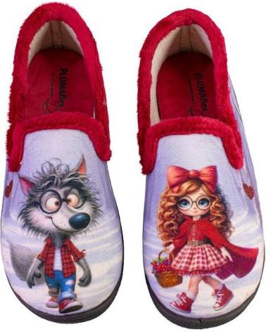 PANTOFOLE PLUMAFLEX 12215CHICA CAPPUCCIO ROSSO ROJO