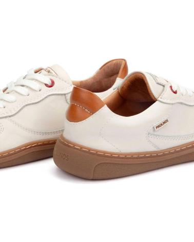 PIKOLINOS U9F-4285C1 - SAPATILHA DE COURO BRANCO COM ATACADORES BLANCO