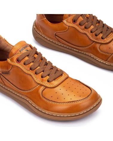 PIKOLINOS U9F-4285C1 - SAPATILHA DE COURO COR CONHAQUE COM ATACADORES CUERO