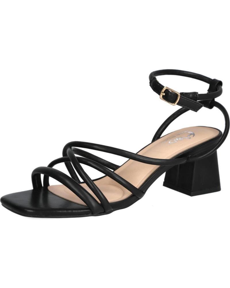 L&R SHOES YZ23-95 BLACK MID-HEEL SANDALS NEGRO