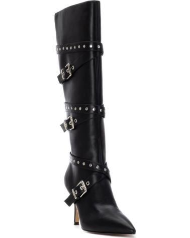 STIVALE ALTO XTI 144650 NERO CON FIBBIE E BORCHIE NEGRO