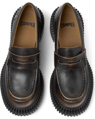 CAMPER PIX LONDON K201811 SALTO COURO PRETO MARROM - SOLA TRATORADA NEGROMARRON004