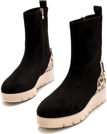 BOTÍN DE PLATAFORMA MARIA MARE 63700 NEGRO CON ESTAMPADO ANIMAL NEGRO