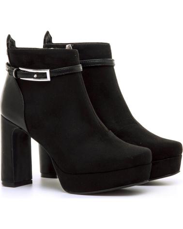 BOTÍN DE TACÓN Y PLATAFORMA MARIA MARE 63650 NEGRO CON HEBILLA NEGRO