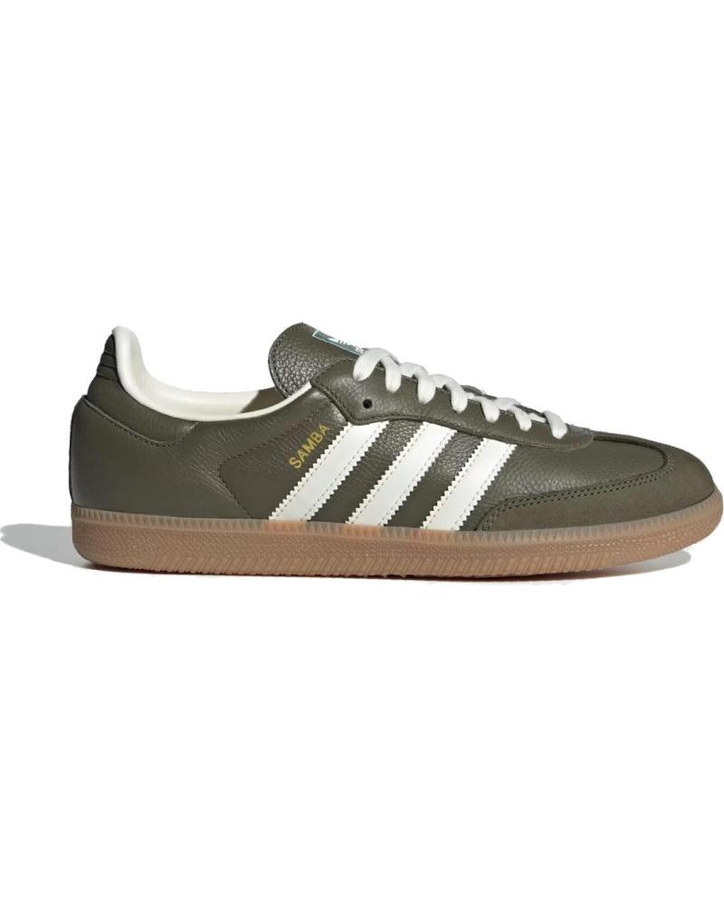 ADIDAS SAMBA OG JR0890 VERT KAKI AVEC BANDES BLANCHES ET SEMELLE GOMME GREEN