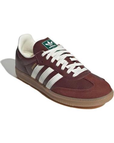ZAPATILLAS ADIDAS SAMBA OG JR0892 BURDEOS CON DETALLES OFF-WHITE Y SUELA GUM BROWN