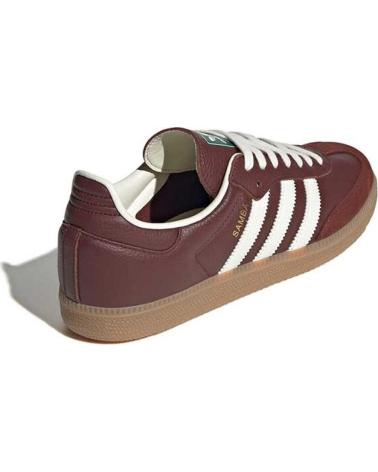 ZAPATILLAS ADIDAS SAMBA OG JR0892 BURDEOS CON DETALLES OFF-WHITE Y SUELA GUM BROWN