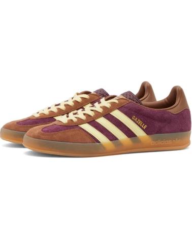 ZAPATILLAS ADIDAS GAZELLE INDOOR JI0324 GRANATE CON DETALLES AMARILLO CLARO BURGUNDY