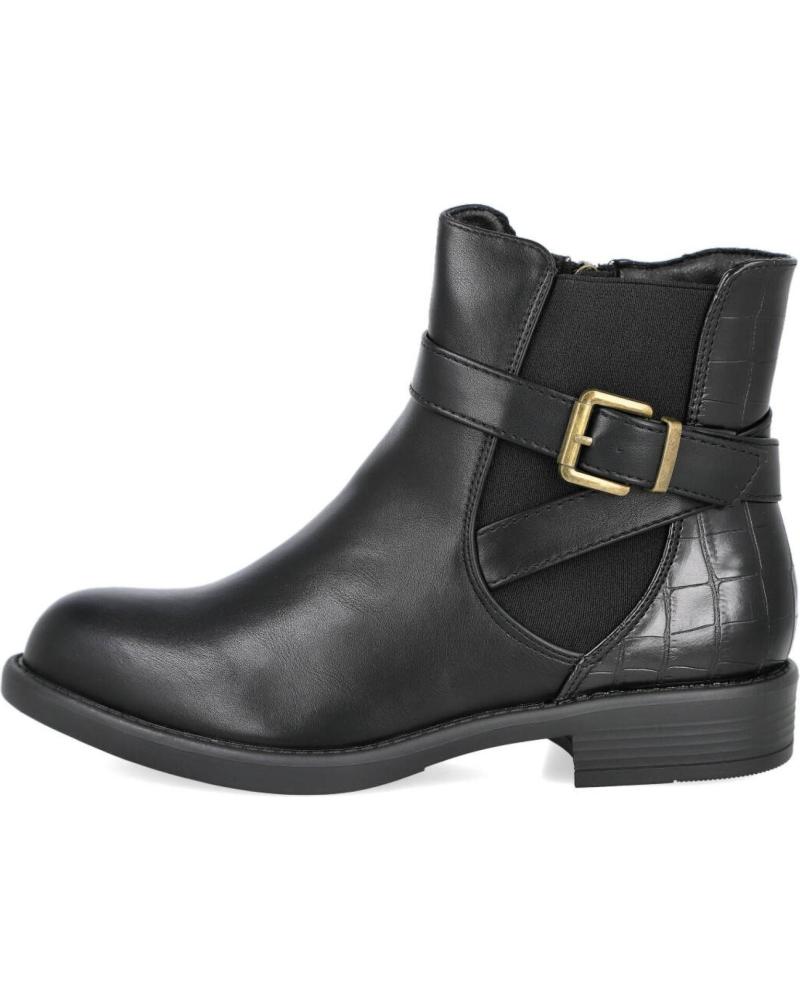 BOTTINES PLATES À BOUCLE L&R SHOES TF1218 NOIRES NEGRO