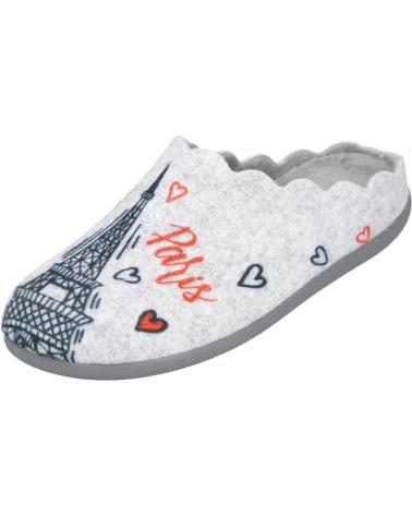PINTURINES 1937 - ZAPATILLAS DE CASA GRISES CON DISEÑO PARÍS GRIS
