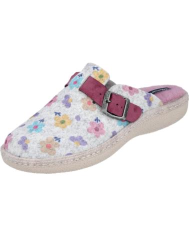 PINTURINES C-363 - ZAPATILLAS DE CASA GRISES CON ESTAMPADO FLORAL GRIS
