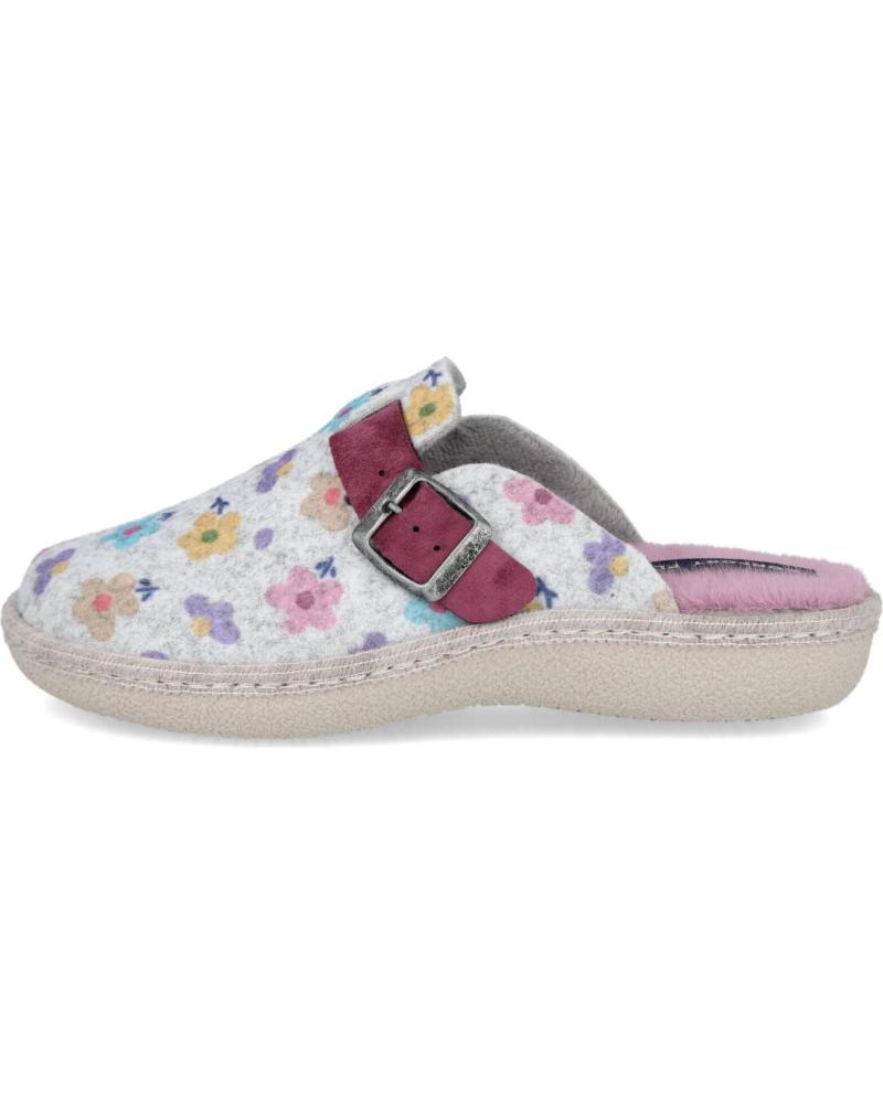 PINTURINES C-363 - ZAPATILLAS DE CASA GRISES CON ESTAMPADO FLORAL GRIS
