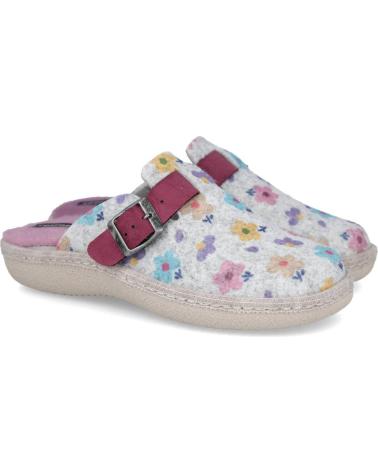PINTURINES C-363 - ZAPATILLAS DE CASA GRISES CON ESTAMPADO FLORAL GRIS
