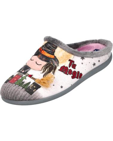 PINTURINES 1928 - ZAPATILLAS DE CASA GRISES CON DISEÑO BRUJITA GRIS