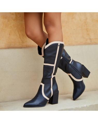 L&R SHOES BUONAROTTI A-5411 BOTAS BICOLOR DE TACON MUJER NEGRO