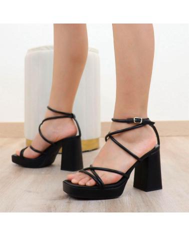 L&R SHOES LR SHOES JM557 SANDALIAS DE TACON PLATAFORMA NEGRO