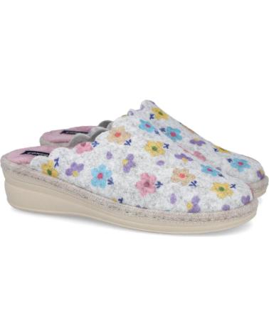 PINTURINES C-351-A - HAUSSCHUHE MIT LEBHAFTEM MEHRFARBIGEM BLUMENMUSTER GRIS