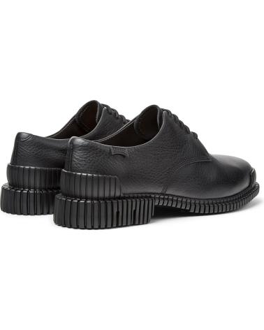 CAMPER PIX K201851 BLACK LEATHER DERBY SHOES WITH SERRATED SOLE NEGRO