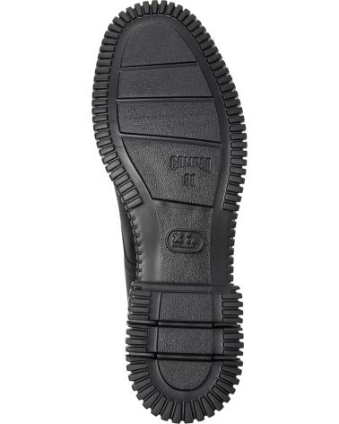 CAMPER PIX K201851 BLACK LEATHER DERBY SHOES WITH SERRATED SOLE NEGRO