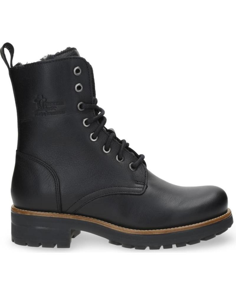 BOTA PANAMA JACK RENEE B1 DE PIEL NEGRA CON FORRO INTERIOR NEGRO