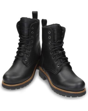 BOTA PANAMA JACK RENEE B1 DE PIEL NEGRA CON FORRO INTERIOR NEGRO