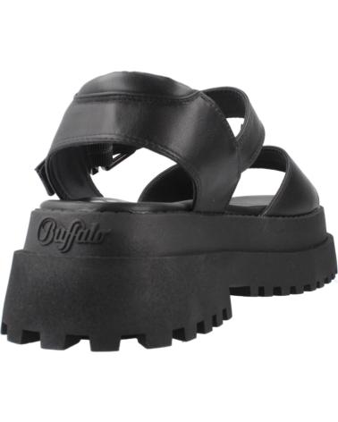 BUFFALO PLUTO JOJO SANDALEN SCHWARZ MIT PLATEAU BLACK