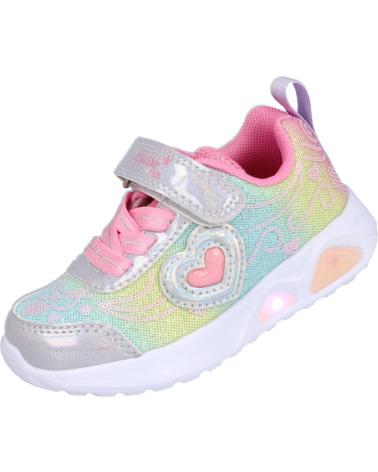 BUBBLE BOBBLE KIDS C1270-S ZAPATILLAS DEPORTIVAS CON LUCES PLATA/ARCOÍRIS PLATA