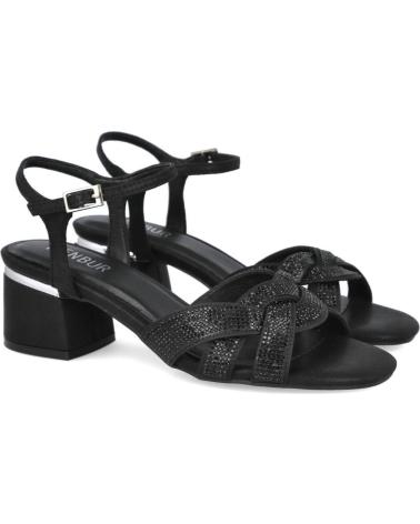 SANDALIAS DE FIESTA MENBUR 26144 CON TACÓN MEDIO NEGRO NEGRO